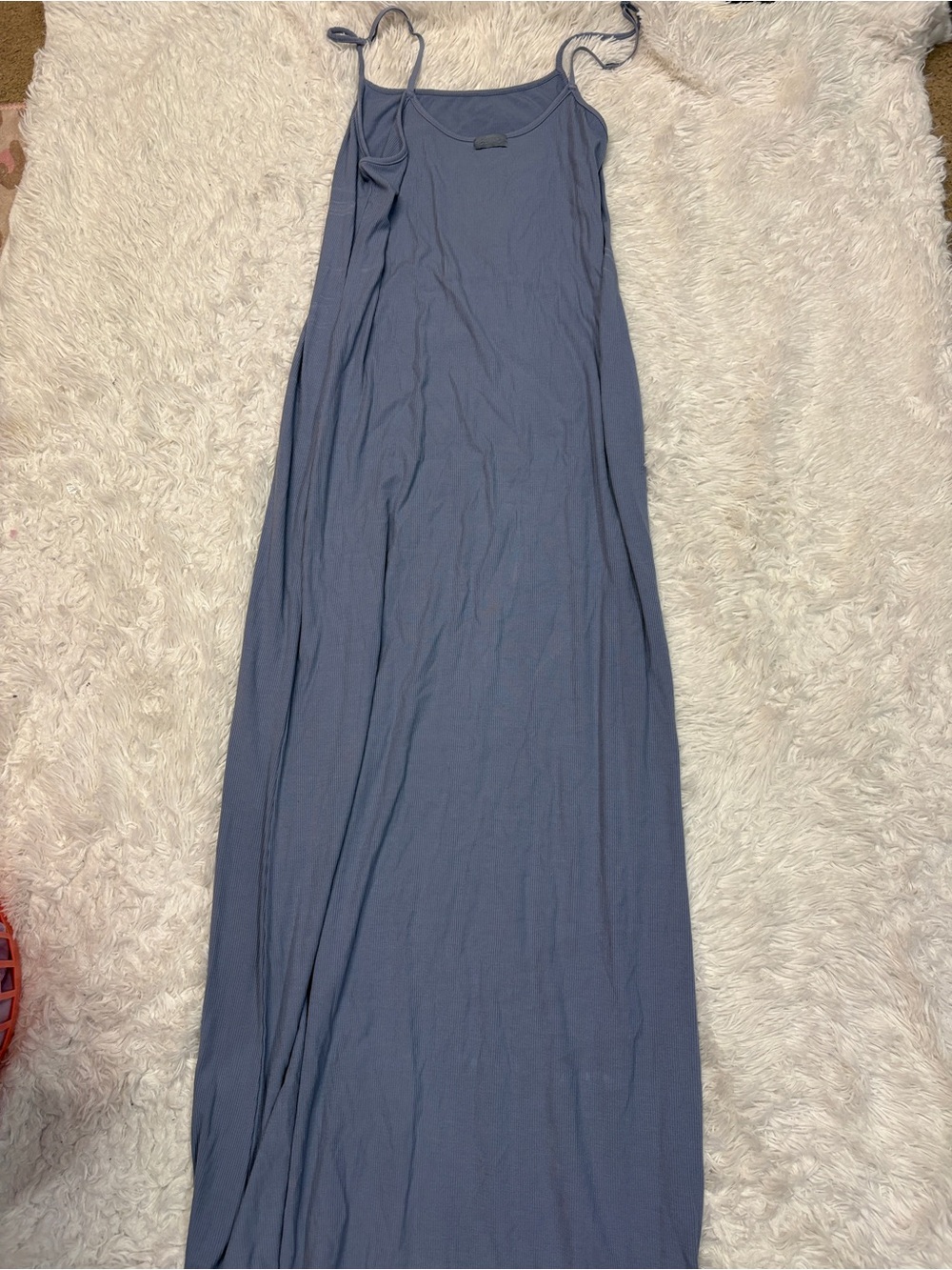 Skims Soft Lounge Long Slip Dress in Slate Blue - Picture 5 of 5